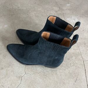 BLACK SUEDE GIANNI CHELSEA BOOT US WOMENS 8 / EU 38